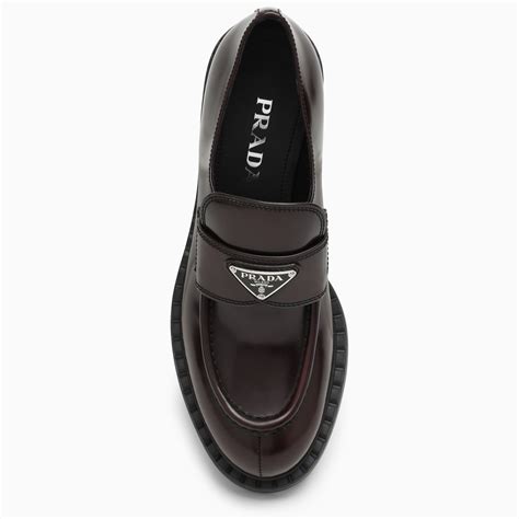 prada cordovan shoes|Cordovan Chocolate Brushed Leather Loafers .